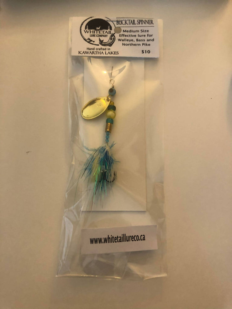 Bucktail Spinner Medium Blue-Yellow/ Gold SM016