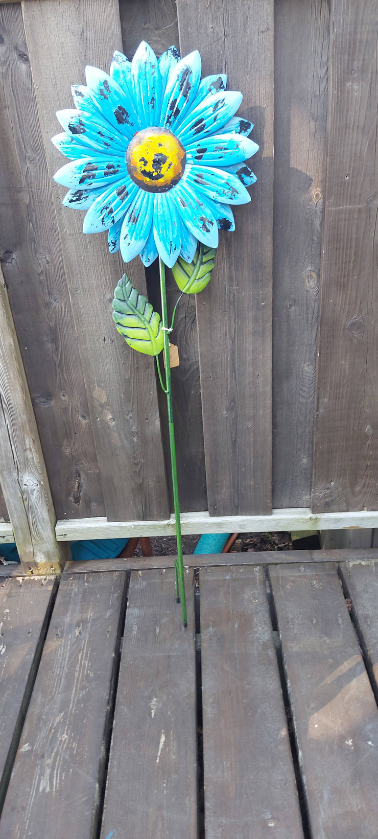Garden Stake / Blue Sunflower