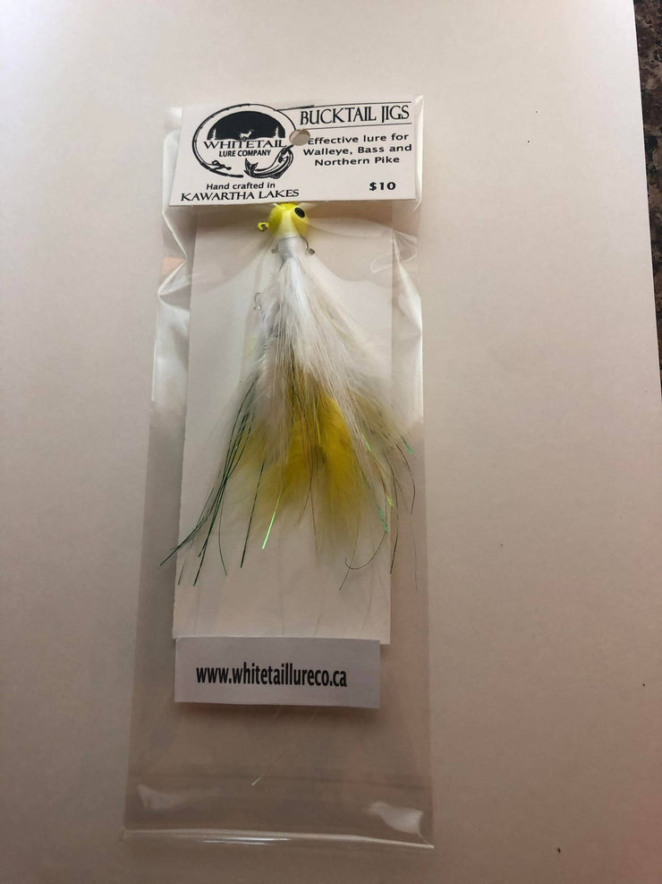 Bucktail Jig 1/4 -3/4 oz Yellow /White