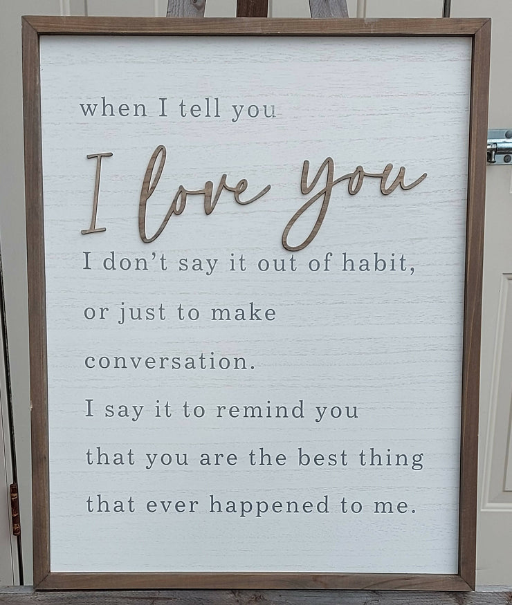 Wall Art when I Tell You I Love You
