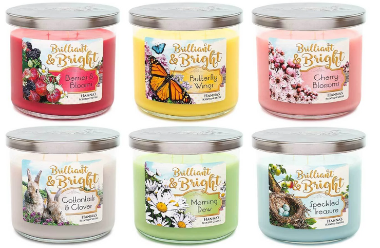 Hannah's Brilliant and Bright Triple Wick Candle -14.5 oz