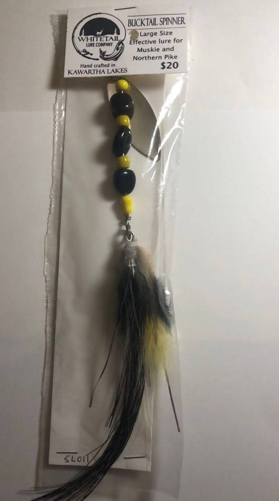 Bucktail Spinner Large Black-Yellow/ Silver