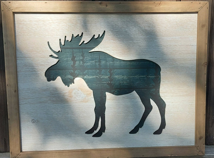 Wood Moose Wall Decor