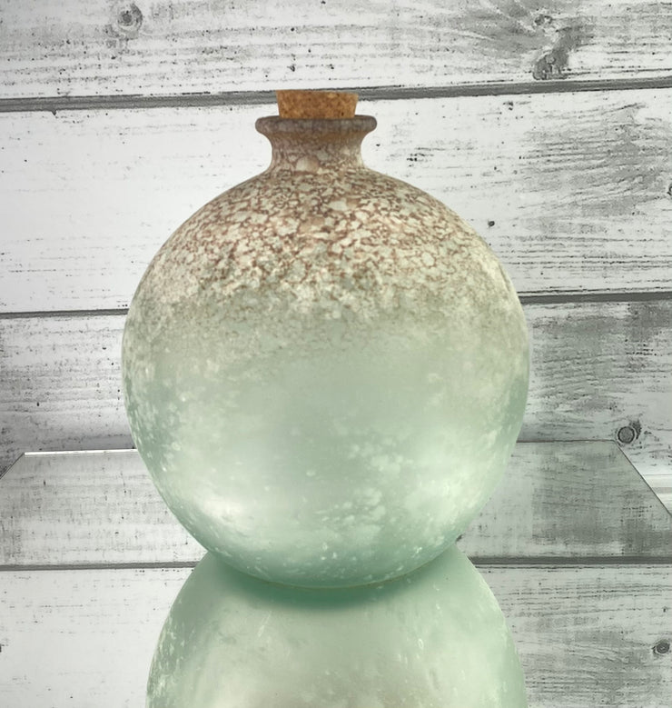 Textured Decorative Recycled Glass Globe Vase