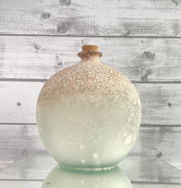 Textured Decorative Recycled Glass Globe Vase