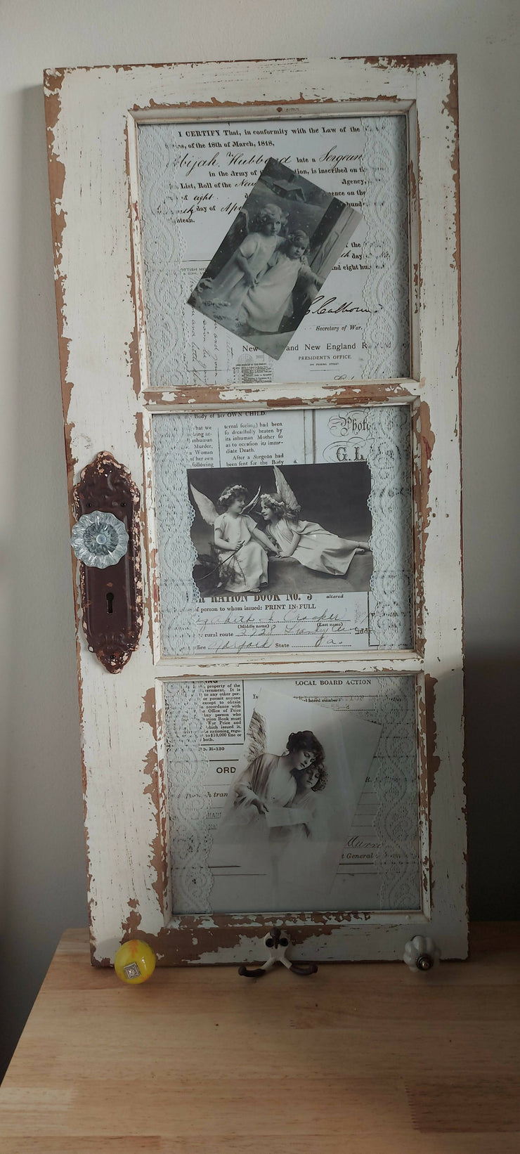 Rustic Doorframe picture frame with hooks