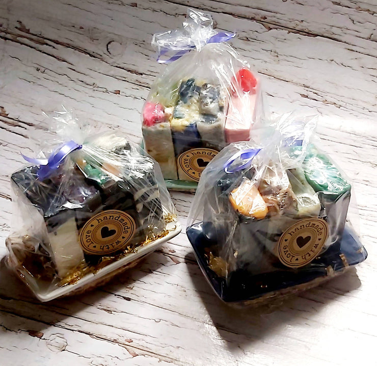 Soap gift Sets (4) with body scrubber